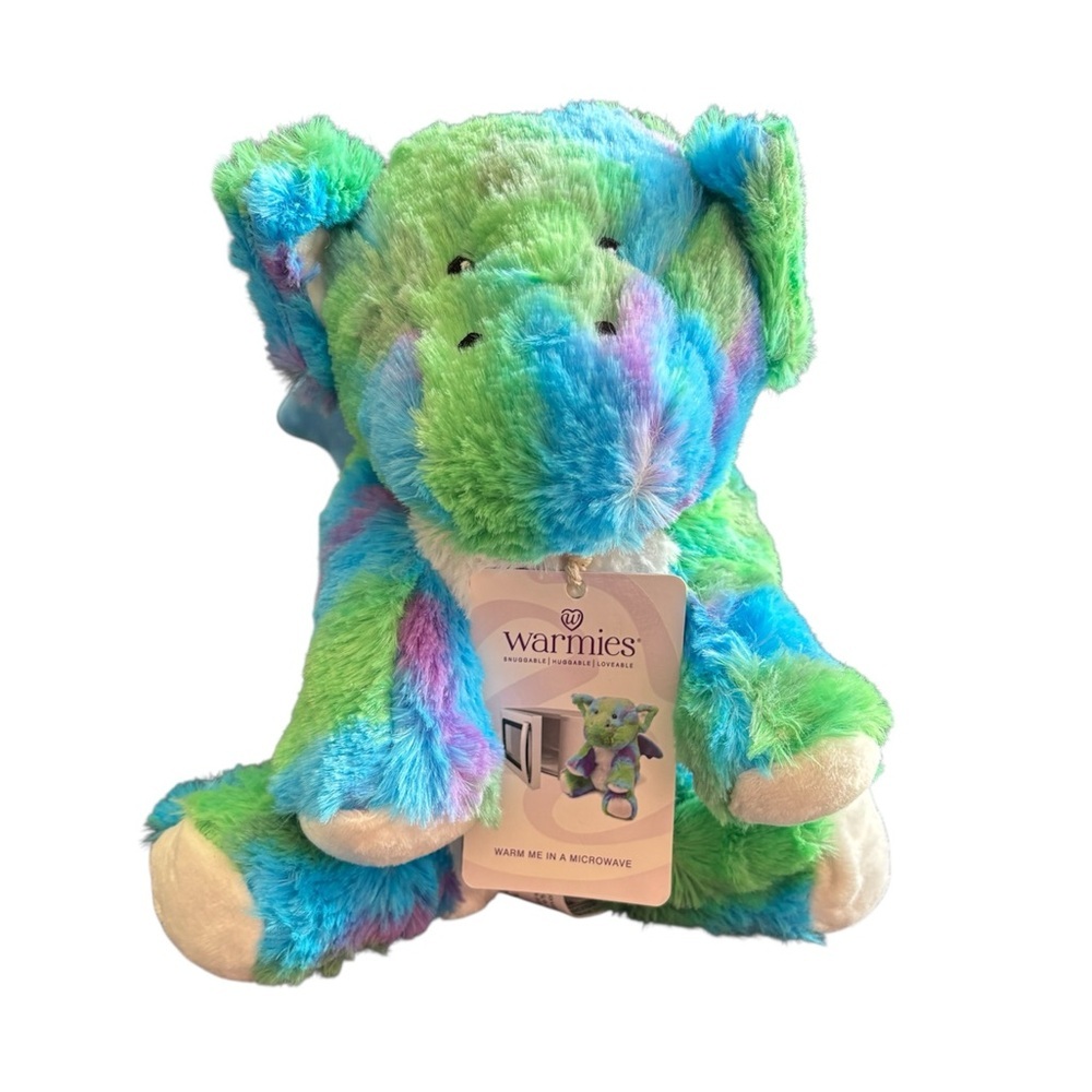 Warmies Green and Blue Plush Elephant